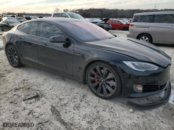 2017 Tesla Model S 100D with VIN 5YJSA1E26HF198389, listed as a Copart auction lot 41882595 with 108,783 mi miles and Salvage Title. Bid and sale history available at carsss.com. Image 4.
