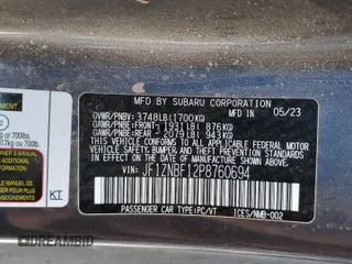 2023 Toyota GR86 Premium with VIN JF1ZNBF12P8760694, listed as a Copart auction lot 68527454 with 15,827 mi miles and Salvage Title. Bid and sale history available at carsss.com. Image 14.