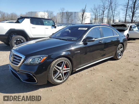 2018 Mercedes-Benz S 63 AMG with VIN WDDUG8JB0JA361449, listed as a Copart auction lot 50088175 with 41,420 mi miles and Salvage Title. Bid and sale history available at DreamBid. Image 1.