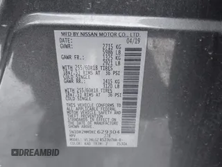 2019 Nissan Pathfinder S z VIN 5N1DR2MM0KC629304, wystawiony jako IAAI lot #41342768 z przebiegiem 48 529 mil mil oraz . Historia ofert i sprzedaży dostępna na DreamBid. Obrazek 9.