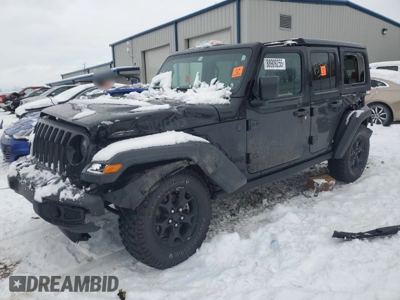 2023 Jeep Wrangler Sport z VIN 1C4HJXDG6PW597405, wystawiony jako Copart lot #88909255 z przebiegiem Nie podano mil oraz Szkoda całkowita • Salvage title. Historia ofert i sprzedaży dostępna na DreamBid. Obrazek 1.