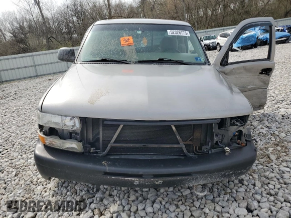 2002 Chevrolet Silverado 1500 LS with VIN 1GCEK14V72Z131503, listed as a Copart auction lot 52326775 with 0 mi miles and Salvage Title. Bid and sale history available at carsss.com. Image 5.