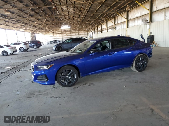 2021 Acura TLX w/A-Spec Package with VIN 19UUB5F59MA011592, listed as a Copart auction lot 58799245 with 41,682 mi miles and Salvage title. Bid and sale history available at DreamBid. Image 1.