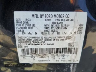 2023 Ford Police Interceptor Utility z VIN 1FM5K8ABXPGC20161, wystawiony jako Copart lot #54601335 z przebiegiem 13 566 mil mil oraz Czysty tytuł • Clean title. Historia ofert i sprzedaży dostępna na DreamBid. Obrazek 13.