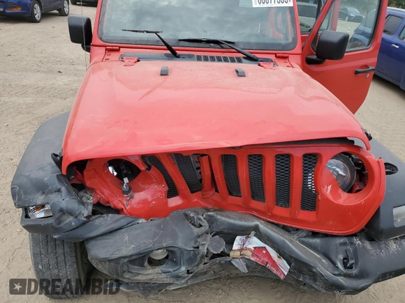 2020 Jeep Wrangler Unlimited Sport S with VIN 1C4HJXDG9LW285783, listed as a Copart auction lot 60877335 with 43,248 mi miles and Salvage title. Bid and sale history available at DreamBid. Image 12.