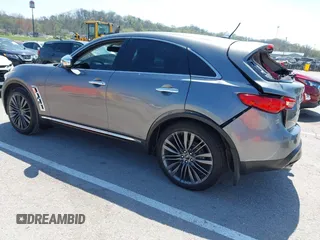 2015 Infiniti QX70 with VIN JN8CS1MW1FM481233, listed as a IAAI auction lot 41976458 with 134,875 mi miles and . Bid and sale history available at DreamBid. Image 3.