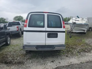 2018 Chevrolet Express Cargo z VIN 1GCWGAFG7J1906965, wystawiony jako Copart lot #56163435 z przebiegiem Nie podano mil oraz Szkoda całkowita • Salvage title. Historia ofert i sprzedaży dostępna na DreamBid. Obrazek 6.