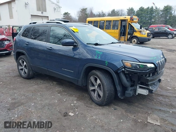 2021 Jeep Cherokee Limited with VIN 1C4PJMDX7MD185723, listed as a IAAI auction lot 42006135 with 41,614 mi miles and . Bid and sale history available at DreamBid. Image 1.