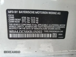 2019 BMW 4 Series 430i xDrive z VIN WBA4J3C56KBL05093, wystawiony jako Copart lot #52215335 z przebiegiem 55 900 mil mil oraz Szkoda całkowita • Salvage title. Historia ofert i sprzedaży dostępna na DreamBid. Obrazek 12.
