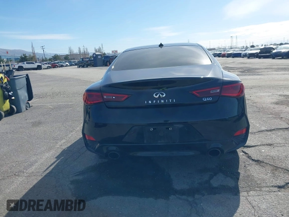 2018 Infiniti Q60 Luxe with VIN JN1CV7EK2JM200019, listed as a IAAI auction lot 41557899 with Not Provided miles and . Bid and sale history available at carsss.com. Image 16.