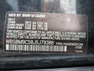 2018 BMW M3 z VIN WBS8M9C58J5J79386, wystawiony jako Copart lot #53724845 z przebiegiem 61 611 mil mil oraz Szkoda całkowita • Salvage title. Historia ofert i sprzedaży dostępna na DreamBid. Obrazek 13.