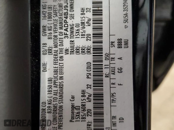 2018 Ford Fiesta SE z VIN 3FADP4BJ9JM114755, wystawiony jako Copart lot #58385855 z przebiegiem 42 173 mil mil oraz Szkody całkowita. Historia ofert i sprzedaży dostępna na DreamBid. Obrazek 12.