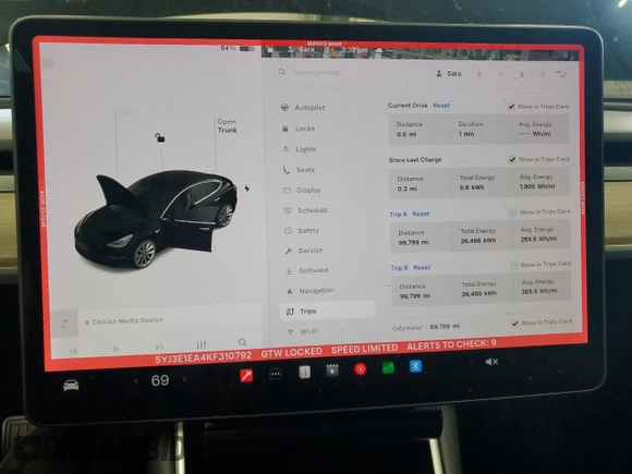 2019 Tesla Model 3 Mid Range z VIN 5YJ3E1EA4KF310792, wystawiony jako Copart lot #53031595 z przebiegiem 99 799 mil mil oraz Szkody całkowita. Historia ofert i sprzedaży dostępna na DreamBid. Obrazek 9.