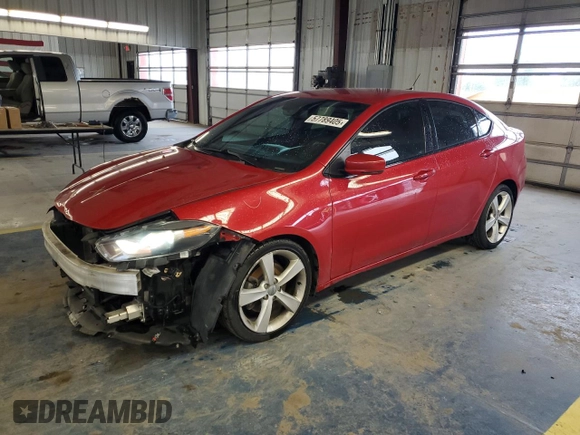2013 Dodge Dart GT with VIN 1C3CDFCB7DD329363, listed as a Copart auction lot 57789405 with 120,892 mi miles and Salvage title. Bid and sale history available at DreamBid. Image 1.