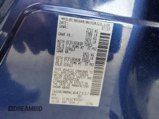 2019 Nissan Pathfinder S with VIN 5N1DR2MM8KC647517, listed as a Copart auction lot 56204075 with 82,956 mi miles and Salvage title. Bid and sale history available at DreamBid. Image 13.
