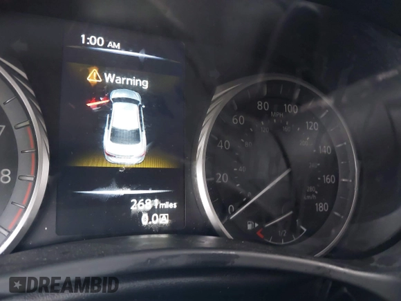 2024 Infiniti Q50 Red Sport 400 with VIN JN1FV7DR3RM680708, listed as a IAAI auction lot 42105449 with 2,681 mi miles and . Bid and sale history available at DreamBid. Image 7.