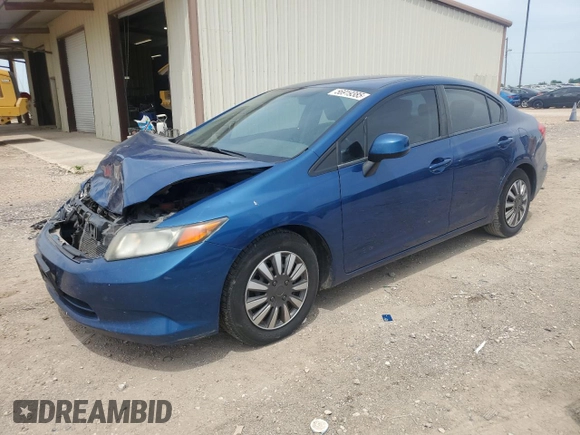 2012 Honda Civic LX с VIN 19XFB2F58CE034931, выставлен на аукционе Copart как лот 56919385 с пробегом 264 478 миль миль и Списание • Salvage title. История ставок и продаж доступна на DreamBid. Изображение 1.