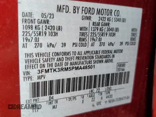 2023 Ford Mustang Mach-E Premium with VIN 3FMTK3RM5PMA48501, listed as a Copart auction lot 52935775 with 41,494 mi miles and Salvage title. Bid and sale history available at DreamBid. Image 14.