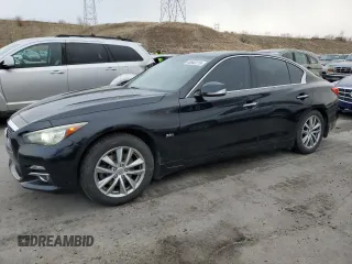 2017 Infiniti Q50 2.0t Premium with VIN JN1CV7AR6HM680479, listed as a Copart auction lot 46862215 with 75,920 mi miles and Salvage Title. Bid and sale history available at carsss.com. Image 1.