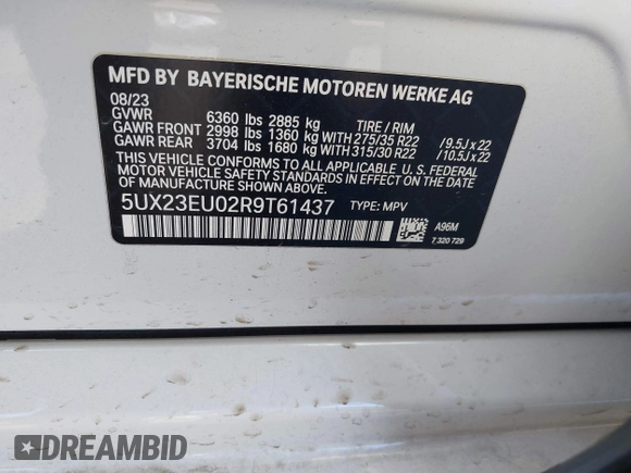 2024 BMW X5 xDrive40i z VIN 5UX23EU02R9T61437, wystawiony jako IAAI lot #41921905 z przebiegiem 19 178 mil mil oraz . Historia ofert i sprzedaży dostępna na DreamBid. Obrazek 9.