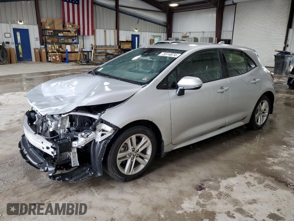 2022 Toyota Corolla Hatchback SE with VIN JTND4MBE1N3190172, listed as a Copart auction lot 73514674 with 39,834 mi miles and Salvage Title. Bid and sale history available at carsss.com. Image 1.
