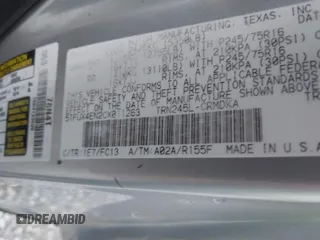 2012 Toyota Tacoma with VIN 5TFUX4EN2CX011263, listed as a IAAI auction lot 42670078 with 164,922 mi miles and . Bid and sale history available at DreamBid. Image 9.
