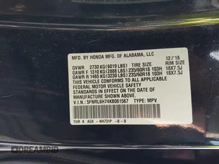2019 Honda Odyssey EX-L with VIN 5FNRL6H74KB061567, listed as a IAAI auction lot 41810919 with 129,146 mi miles. Bid and sale history available at carsss.com. Image 9.
