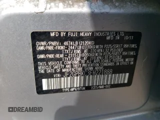2014 Subaru Crosstrek Touring with VIN JF2GPBKC3EH221888, listed as a Copart auction lot 62371535 with 156,000 mi miles and Clean title. Bid and sale history available at DreamBid. Image 13.
