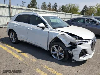 2020 Audi Q3 S line Premium Plus with VIN WA1EECF36L1030607, listed as a Copart auction lot 54425725 with 45,796 mi miles and Salvage Title. Bid and sale history available at carsss.com. Image 4.