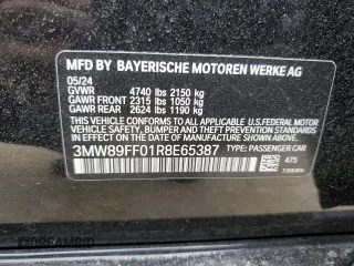 2024 BMW 3 Series 330i xDrive with VIN 3MW89FF01R8E65387, listed as a Copart auction lot 50001195 with 19,478 mi miles and Clean Title. Bid and sale history available at carsss.com. Image 12.