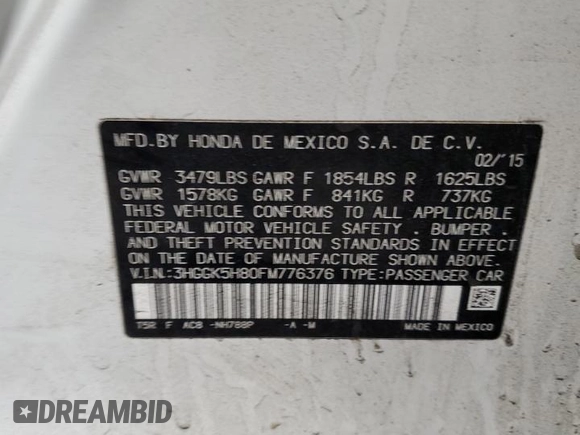 2015 Honda Fit EX-L with VIN 3HGGK5H80FM776376, listed as a Copart auction lot 44514405 with 74,135 mi miles and Salvage Title. Bid and sale history available at carsss.com. Image 13.