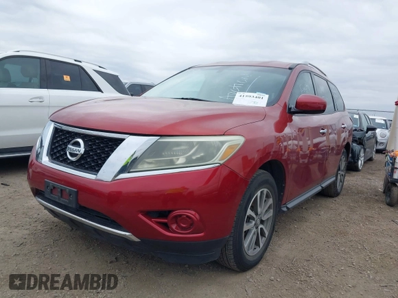 2014 Nissan Pathfinder SV z VIN 5N1AR2MNXEC618987, wystawiony jako IAAI lot #41593401 z przebiegiem 152 764 mil mil oraz . Historia ofert i sprzedaży dostępna na DreamBid. Obrazek 2.