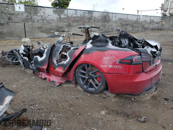 2023 Tesla Model S Plaid with VIN 5YJSA1E65PF525771, listed as a Copart auction lot 54686595 with Not provided miles and Non repairable. Bid and sale history available at DreamBid. Image 2.