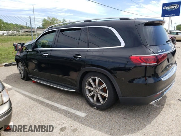 2020 Mercedes-Benz GLS 450 with VIN 4JGFF5KE9LA187456, listed as a Copart auction lot 46255613 with 49,592 mi miles and Salvage Title. Bid and sale history available at DreamBid. Image 2.