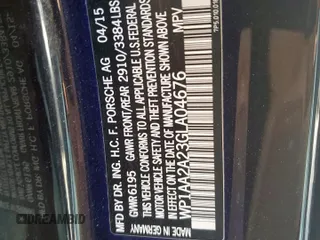 2016 Porsche Cayenne with VIN WP1AA2A23GLA04676, listed as a Copart auction lot 52430805 with 54,015 mi miles and Salvage title. Bid and sale history available at DreamBid. Image 14.