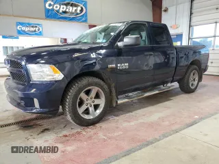 2013 Ram 1500 Express with VIN 1C6RR7FT6DS640383, listed as a Copart auction lot 61180045 with 104,376 mi miles and Salvage title. Bid and sale history available at DreamBid. Image 1.