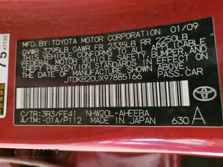 2009 Toyota Prius with VIN JTDKB20UX97885166, listed as a Copart auction lot 52920025 with 263,125 mi miles and Salvage Title. Bid and sale history available at carsss.com. Image 14.