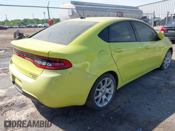 2013 Dodge Dart SXT with VIN 1C3CDFBH3DD133443, listed as a IAAI auction lot 42015225 with 56,867 mi miles. Bid and sale history available at carsss.com. Image 4.