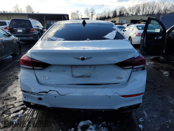 2020 Genesis G80 3.3T Sport with VIN KMTFN4JB1LU329758, listed as a Copart auction lot 82961014 with 102,043 mi miles and Salvage Title. Bid and sale history available at carsss.com. Image 6.