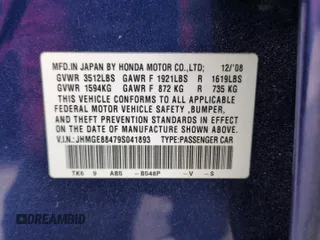 2009 Honda Fit Sport with VIN JHMGE88479S041893, listed as a Copart auction lot 50742275 with 93,206 mi miles and Salvage Title. Bid and sale history available at carsss.com. Image 12.