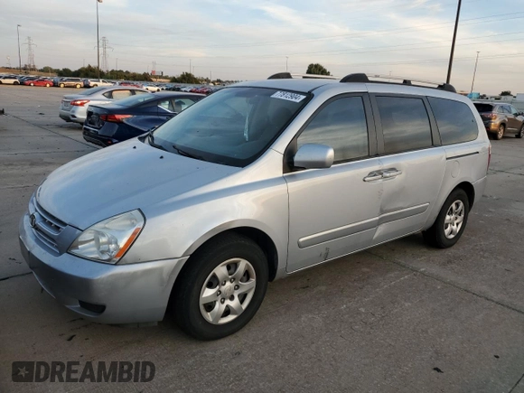 2009 Kia Sedona LX with VIN KNDMB233596280263, listed as a Copart auction lot 77812904 with 0 mi miles and Clean Title. Bid and sale history available at carsss.com. Image 1.