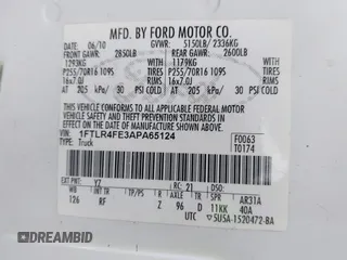 2010 Ford Ranger XLT with VIN 1FTLR4FE3APA65124, listed as a IAAI auction lot 40771884 with 138,233 mi miles and . Bid and sale history available at DreamBid. Image 9.