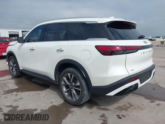 2023 Infiniti QX60 Luxe with VIN 5N1DL1FS0PC356315, listed as a IAAI auction lot 42177668 with 30,690 mi miles and . Bid and sale history available at DreamBid. Image 3.