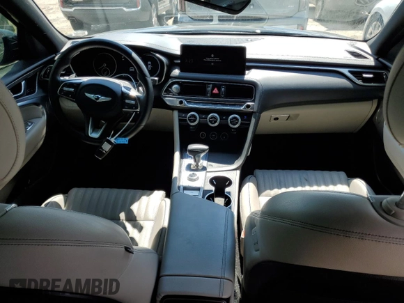 2022 Genesis G70 2.0T with VIN KMTG34TA9NU091742, listed as a Copart auction lot 61888064 with 18,349 mi miles and Salvage Title. Bid and sale history available at DreamBid. Image 8.