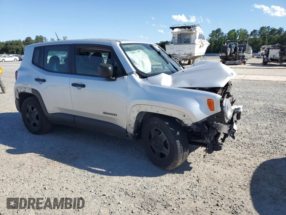 2019 Jeep Renegade Sport with VIN ZACNJAAB2KPK16435, listed as a Copart auction lot 58213515 with 218,292 mi miles and Salvage title. Bid and sale history available at DreamBid. Image 4.