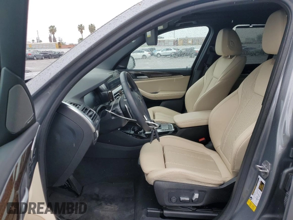 2023 BMW X3 sDrive30i with VIN 5UX43DP08P9S82575, listed as a Copart auction lot 47843655 with 4,696 mi miles and Salvage Title. Bid and sale history available at DreamBid. Image 7.