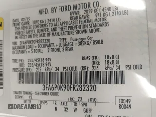 2015 Ford Fusion Titanium with VIN 3FA6P0K90FR282320, listed as a IAAI auction lot 41777384 with 154,204 mi miles. Bid and sale history available at carsss.com. Image 9.