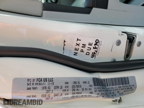 2020 Jeep Compass Limited with VIN 3C4NJCCB0LT154541, listed as a Copart auction lot 55399765 with 116,086 mi miles and Salvage title. Bid and sale history available at DreamBid. Image 13.