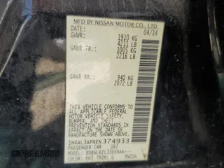 2014 Nissan Altima 2.5 with VIN 1N4AL3APXEN374933, listed as a Copart auction lot 49820945 with 199,061 mi miles and Salvage Title. Bid and sale history available at DreamBid. Image 13.