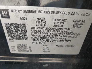 2021 Chevrolet Equinox LT z VIN 3GNAXUEV9ML301023, wystawiony jako IAAI lot #41724958 z przebiegiem 114 245 mil mil oraz . Historia ofert i sprzedaży dostępna na DreamBid. Obrazek 9.